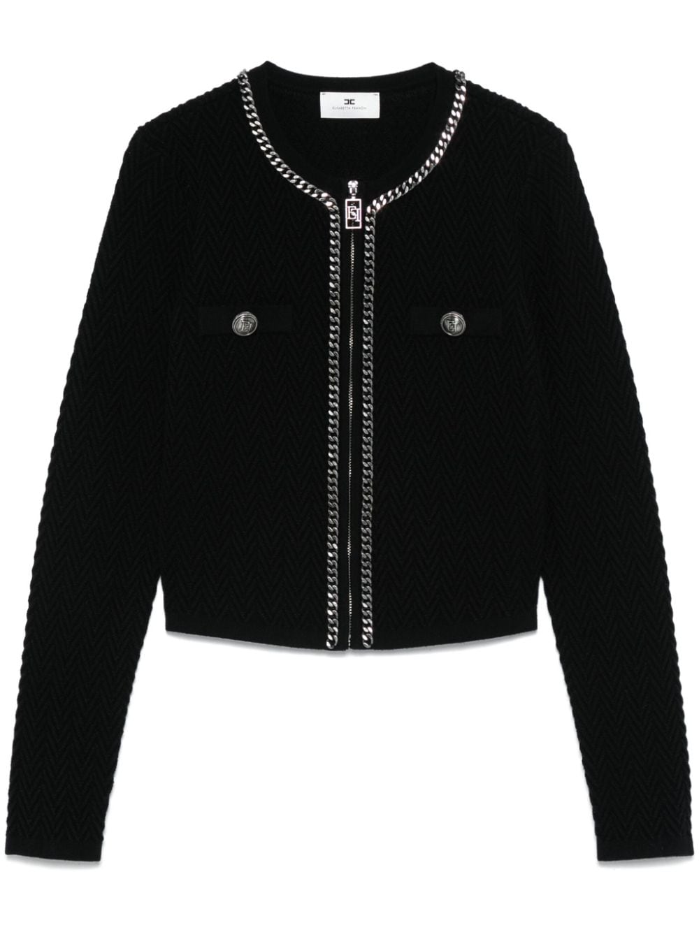 Elisabetta Franchi chain-link detail cropped jacket - Black von Elisabetta Franchi