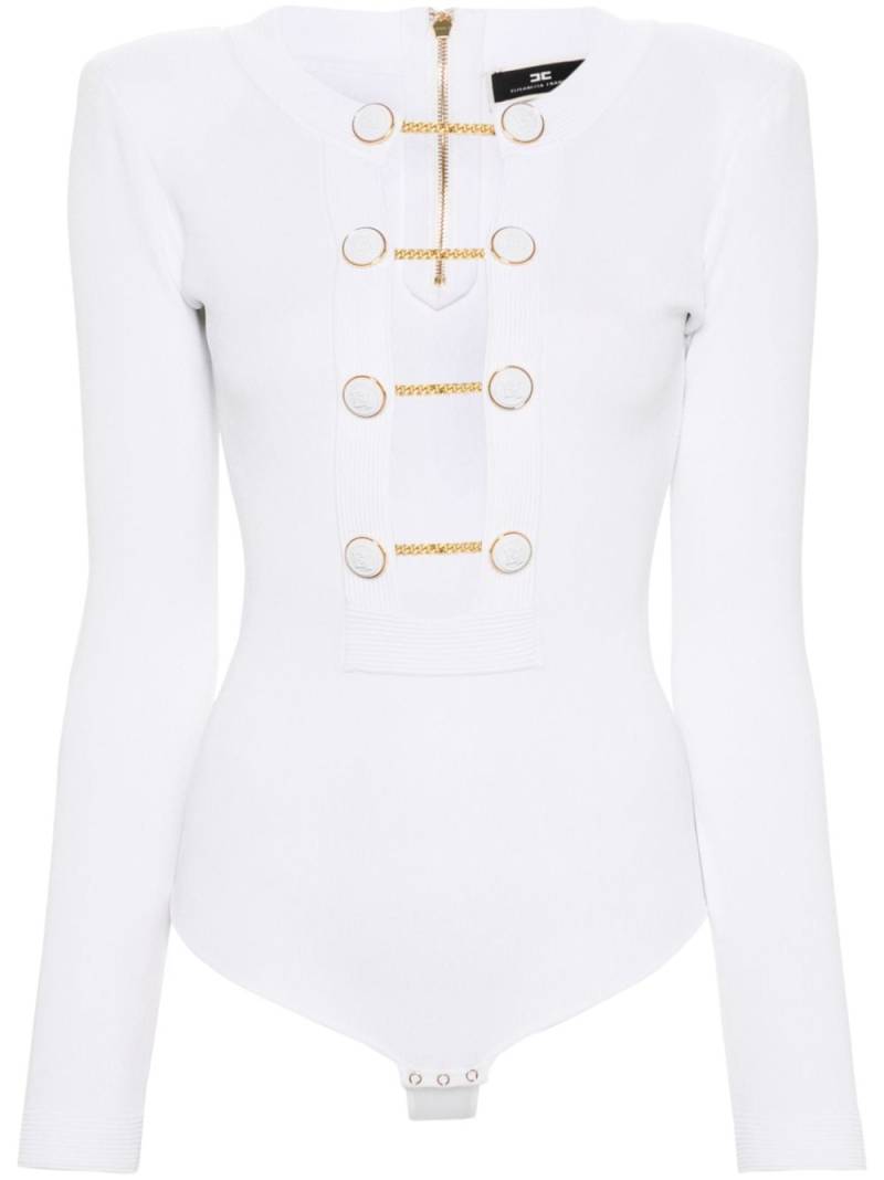 Elisabetta Franchi chain-link embellished bodysuit - White von Elisabetta Franchi