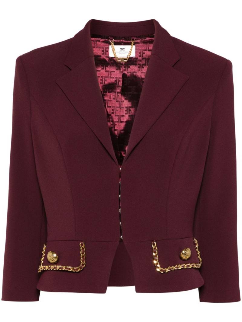 Elisabetta Franchi chain-trim cropped blazer - Red von Elisabetta Franchi