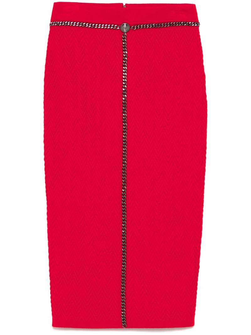 Elisabetta Franchi chain-trim midi skirt - Red von Elisabetta Franchi