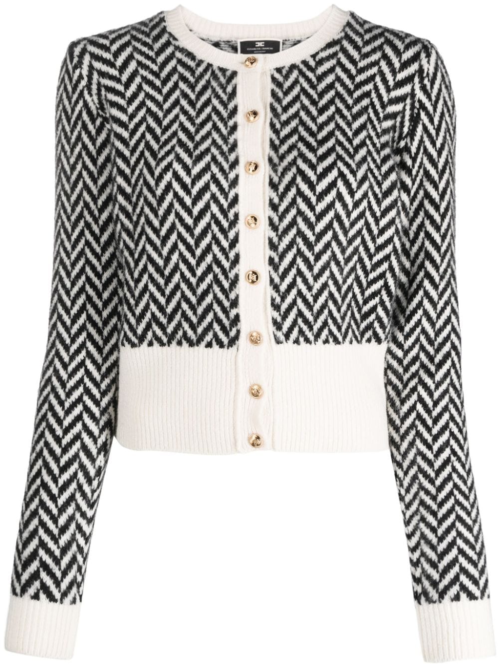 Elisabetta Franchi chevron-jacquard cardigan - White von Elisabetta Franchi