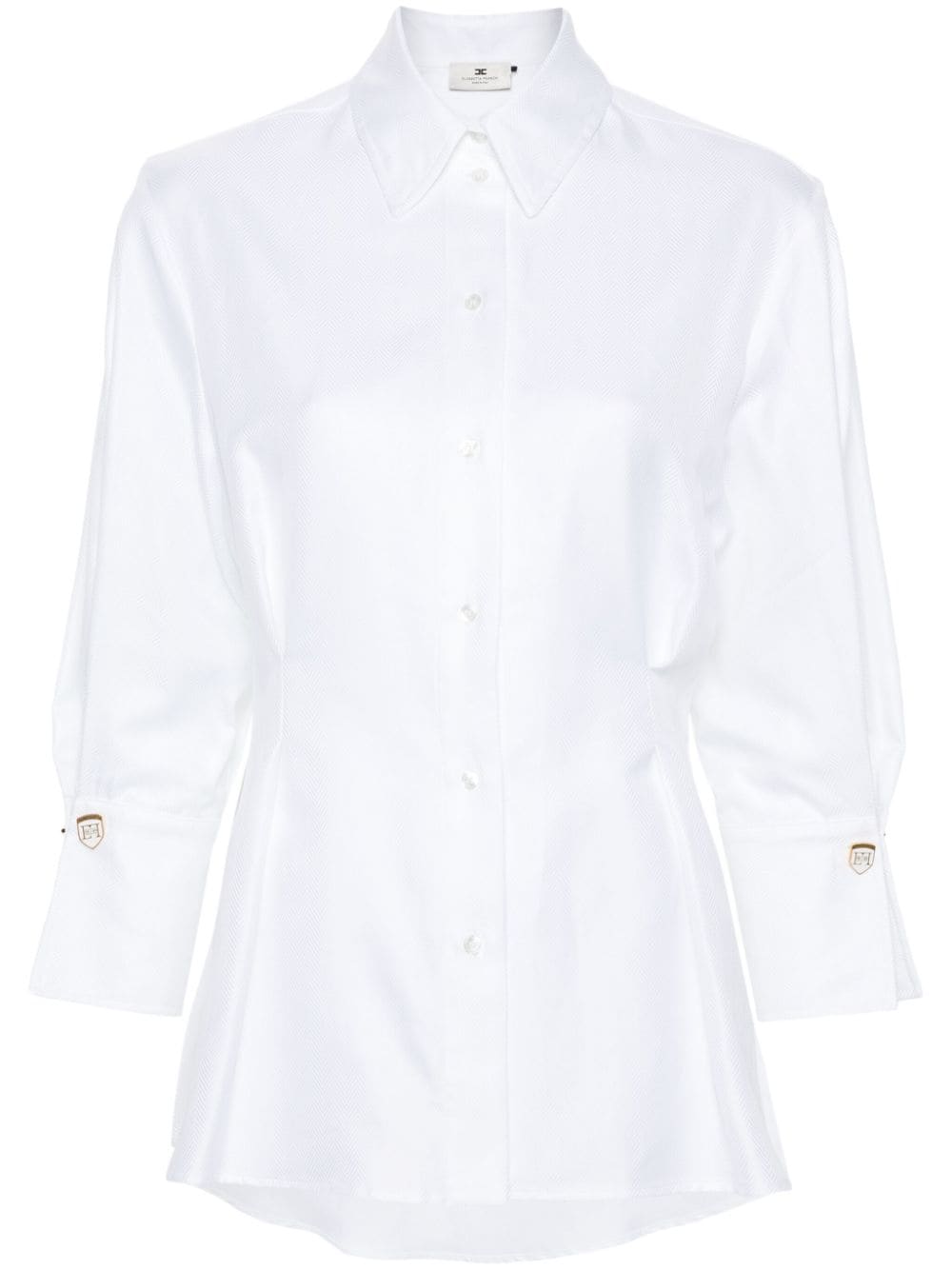 Elisabetta Franchi chevron-pattern poplin shirt - White von Elisabetta Franchi