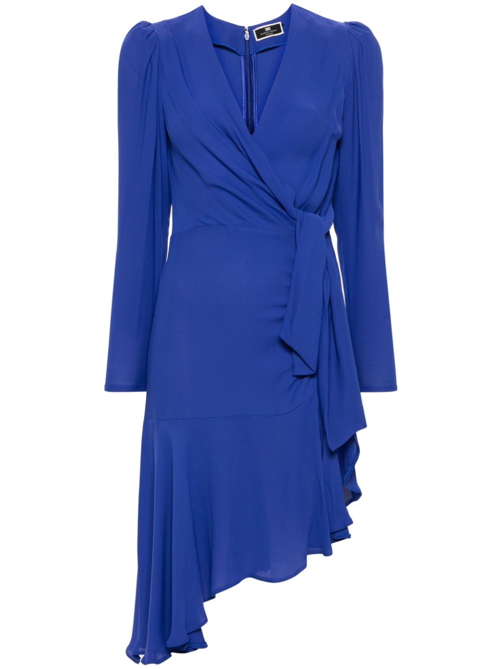 Elisabetta Franchi crepe asymmetric midi dress - Blue von Elisabetta Franchi