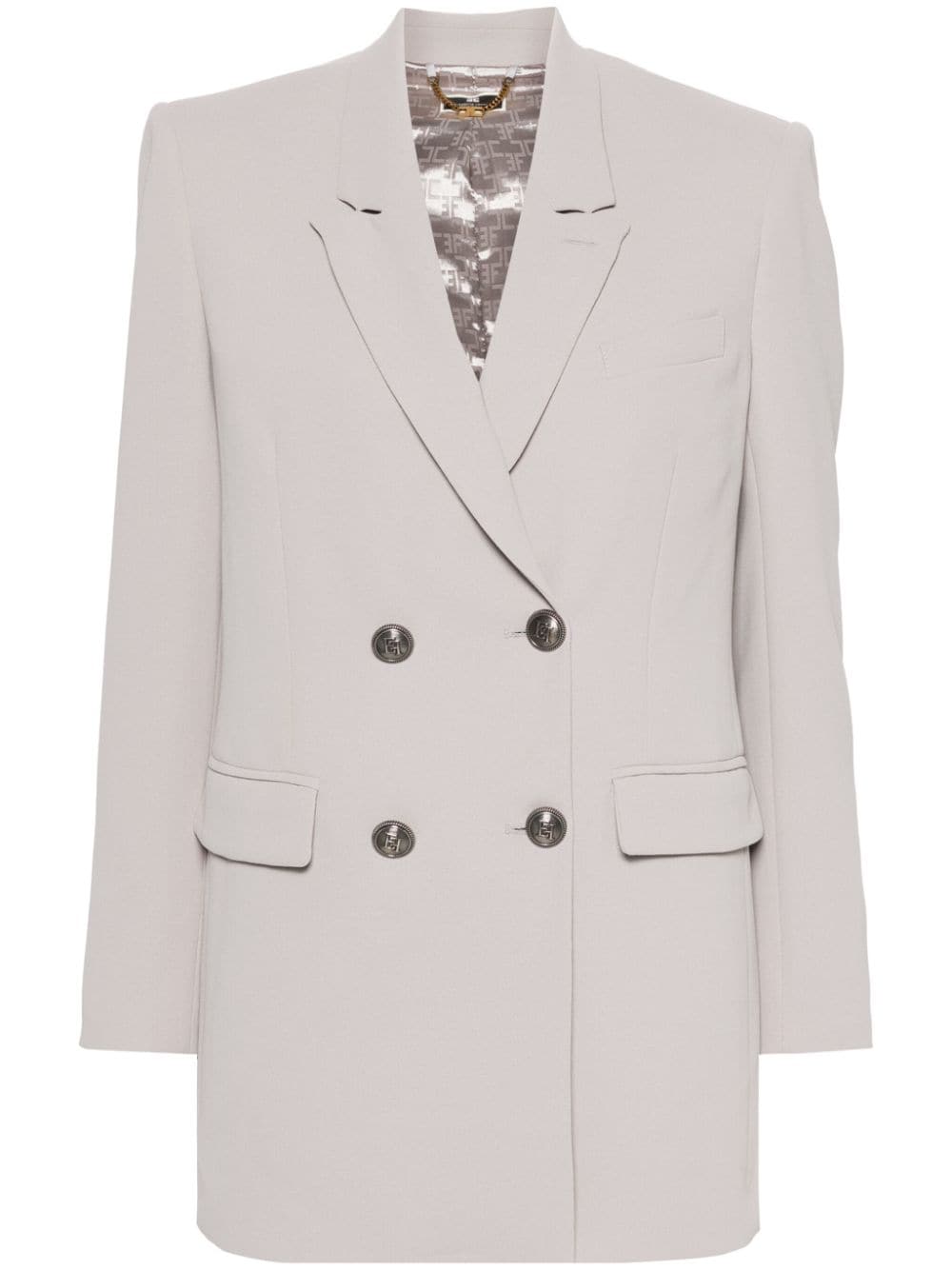 Elisabetta Franchi crepe double-breasted blazer - Grey von Elisabetta Franchi