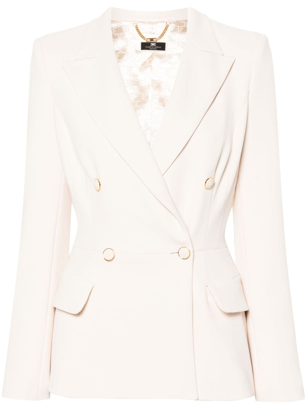 Elisabetta Franchi crepe double-breasted blazer - Neutrals von Elisabetta Franchi