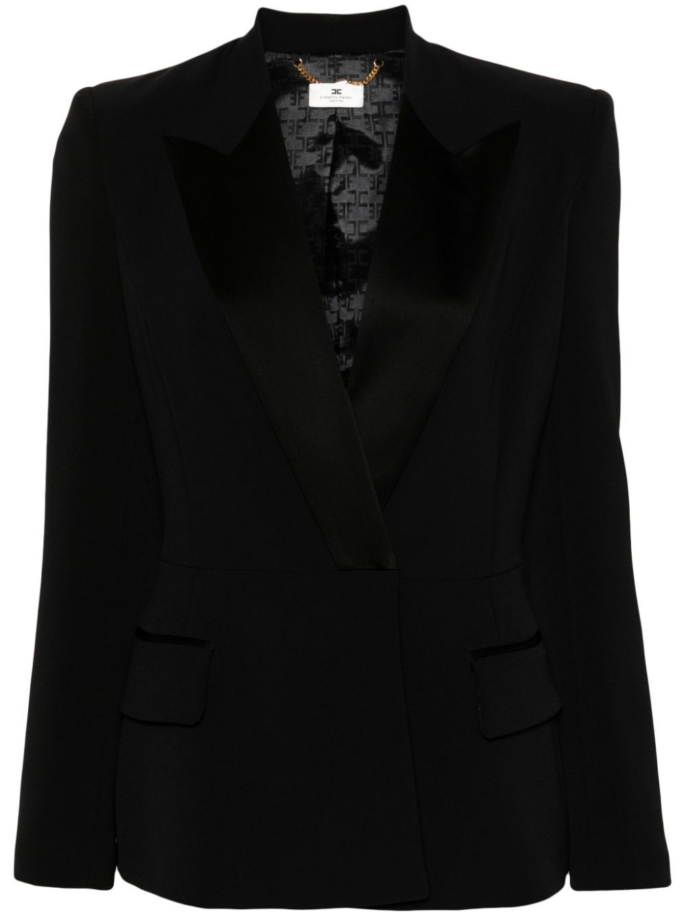 Elisabetta Franchi crepe double-breasted jacket - Black von Elisabetta Franchi