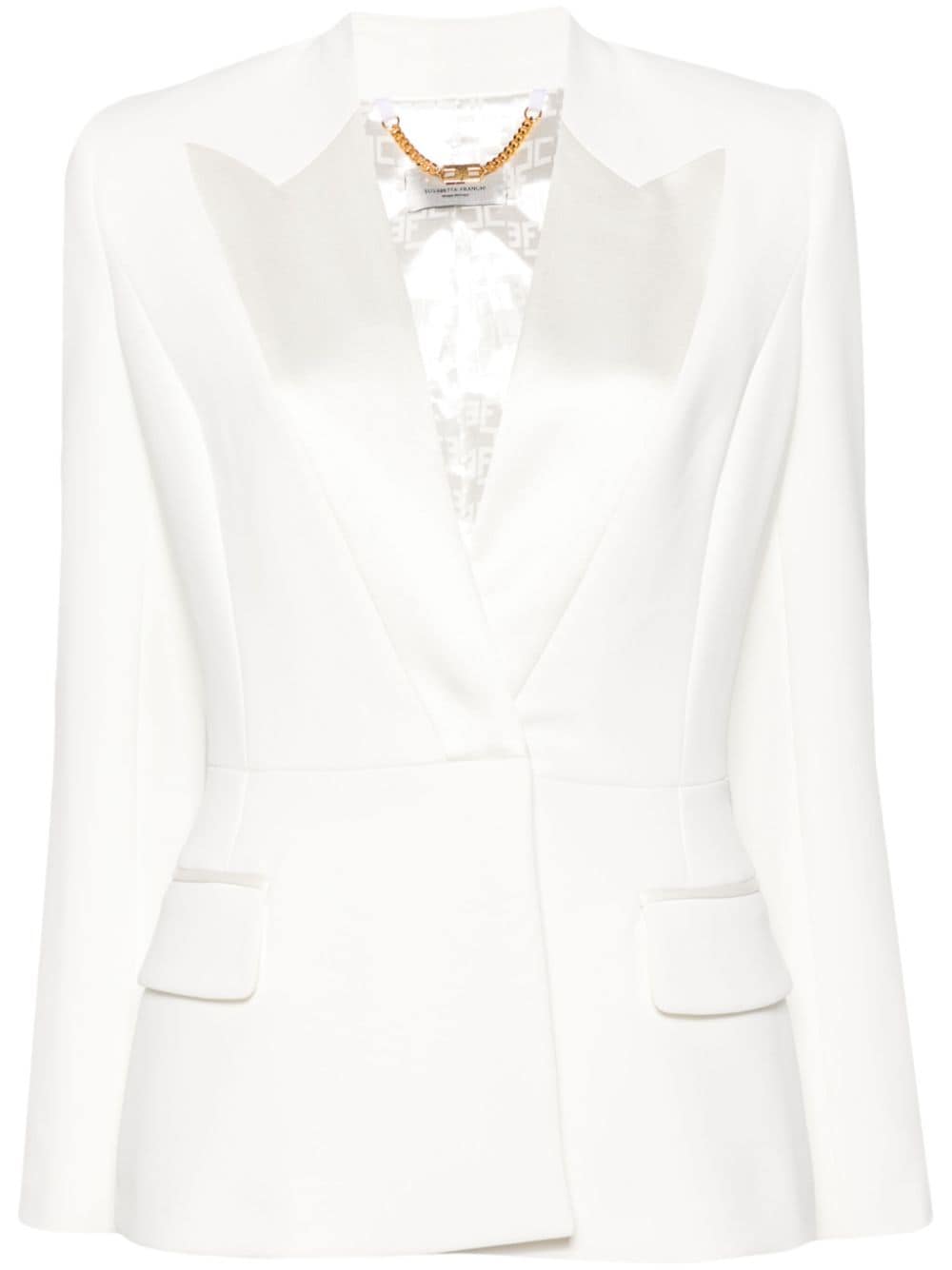 Elisabetta Franchi crepe double-breasted jacket - White von Elisabetta Franchi