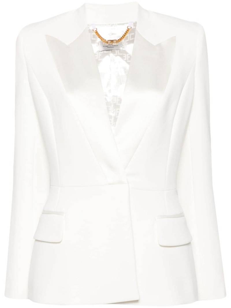 Elisabetta Franchi crepe double-breasted jacket - White von Elisabetta Franchi