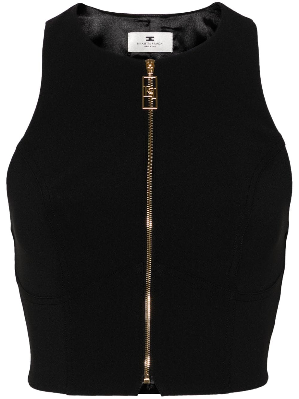 Elisabetta Franchi crepe racerback crop top - Black von Elisabetta Franchi