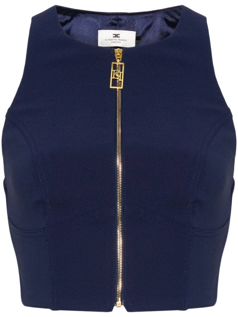 Elisabetta Franchi crepe racerback crop top - Blue von Elisabetta Franchi