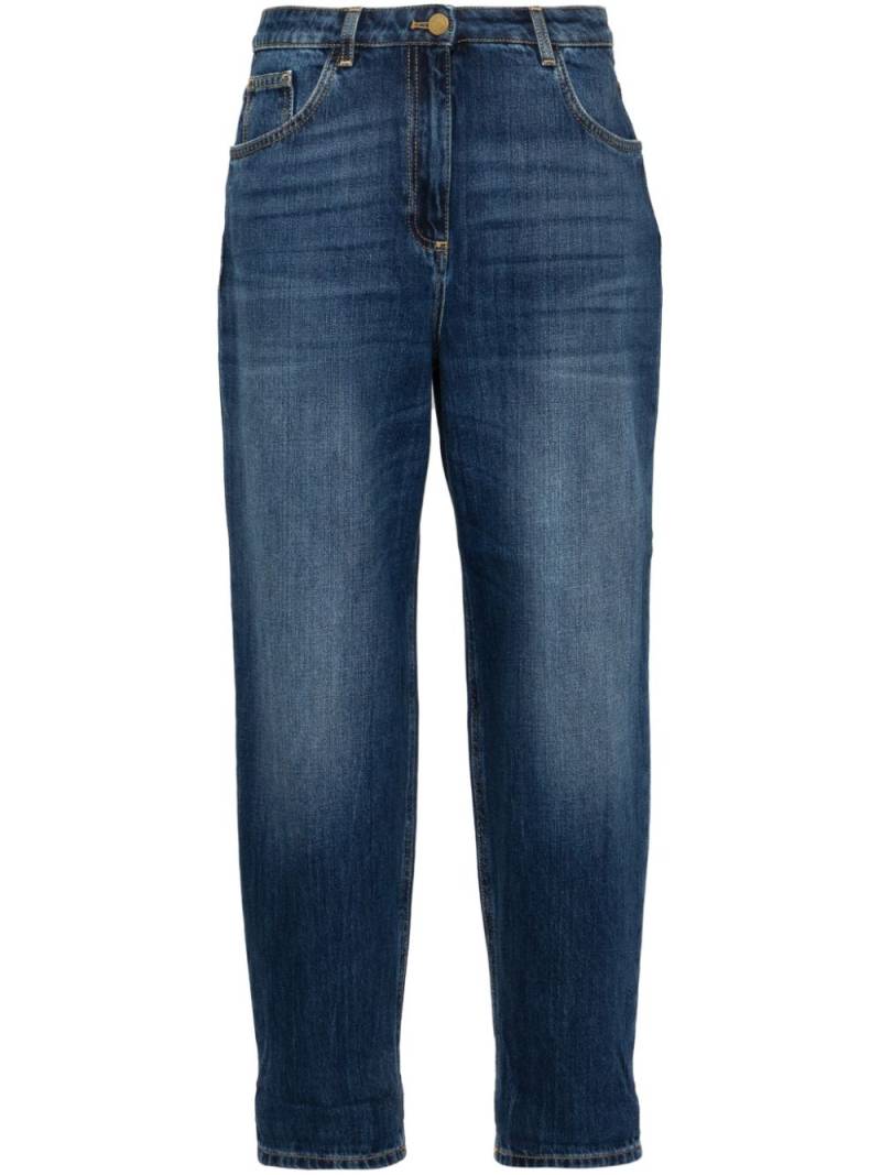 Elisabetta Franchi cropped boyfriend jeans - Blue von Elisabetta Franchi