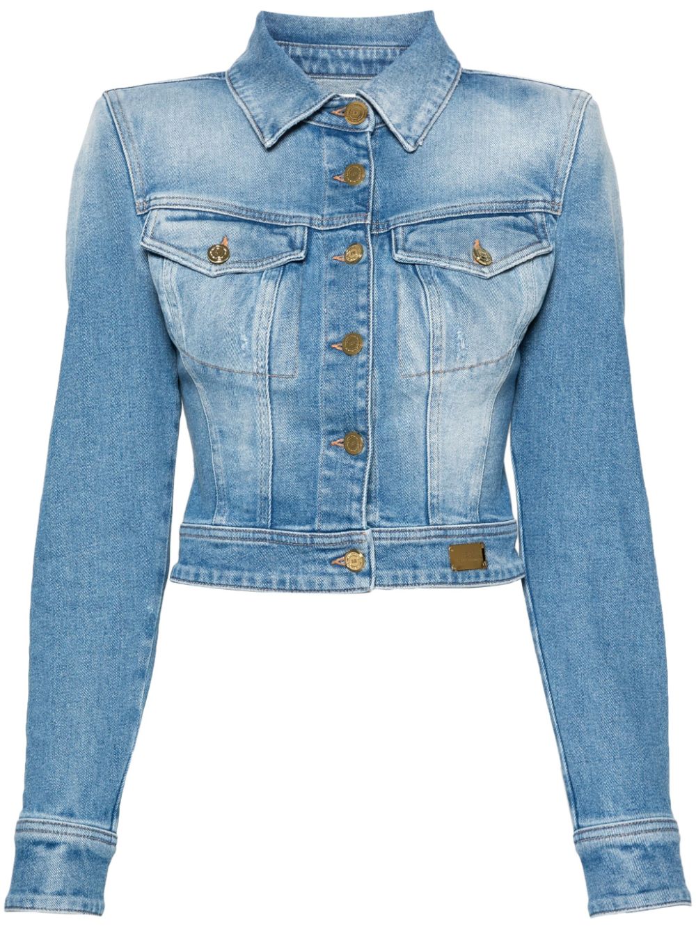 Elisabetta Franchi cropped denim jacket - Blue von Elisabetta Franchi