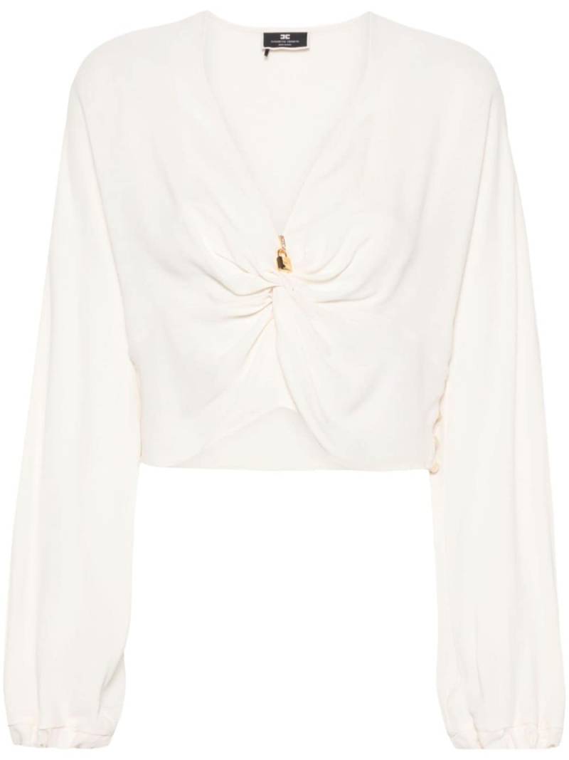 Elisabetta Franchi cropped georgette blouse - Neutrals von Elisabetta Franchi