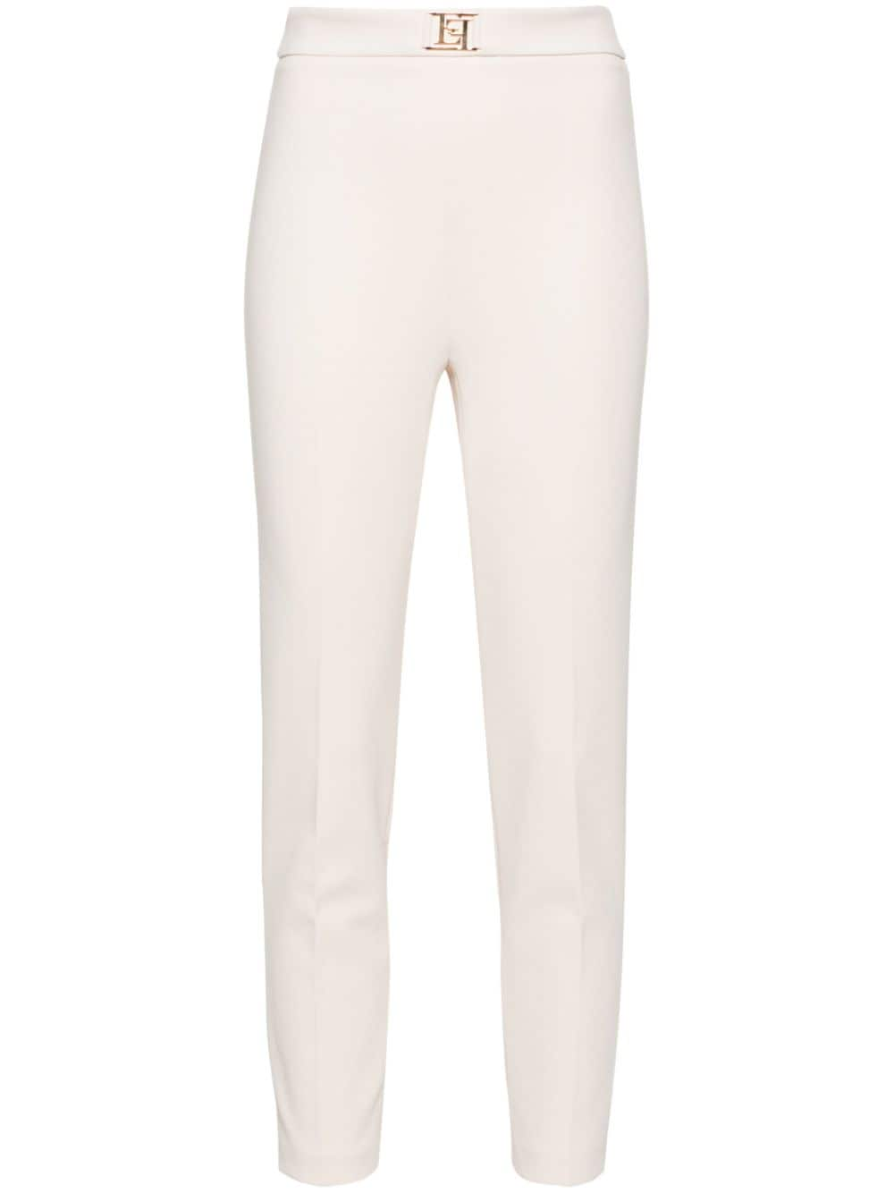 Elisabetta Franchi cropped-leg crepe trousers - Neutrals von Elisabetta Franchi