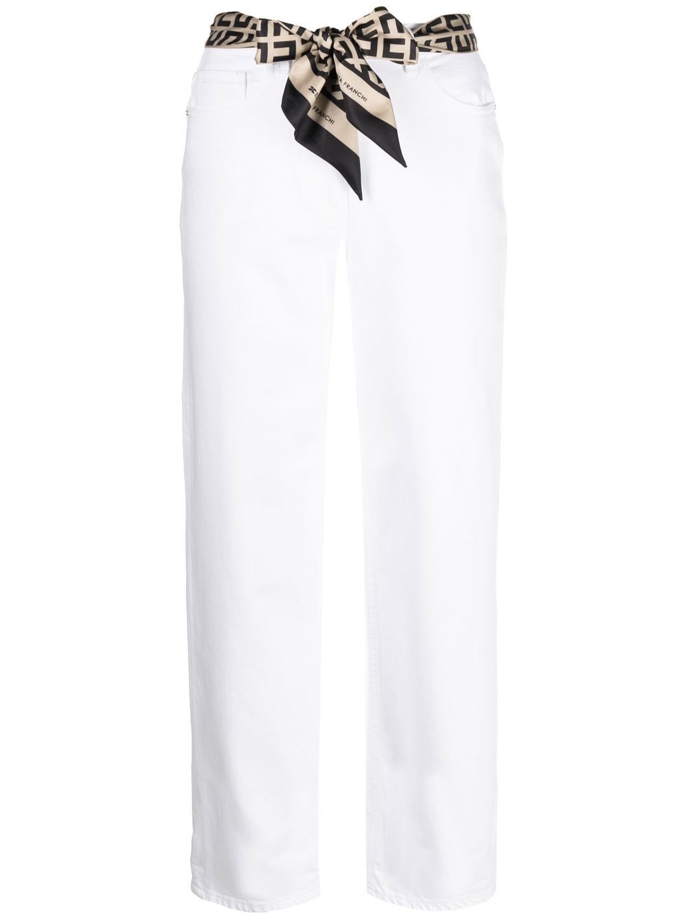 Elisabetta Franchi belted cropped jeans - White von Elisabetta Franchi