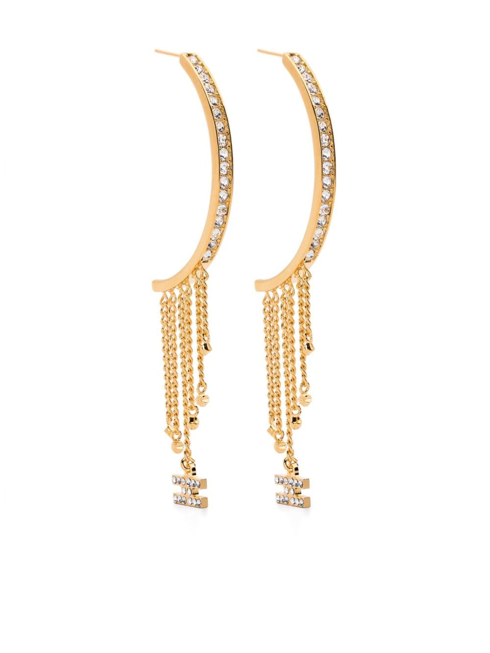 Elisabetta Franchi crystal-embellished half hoop earrings - Gold von Elisabetta Franchi