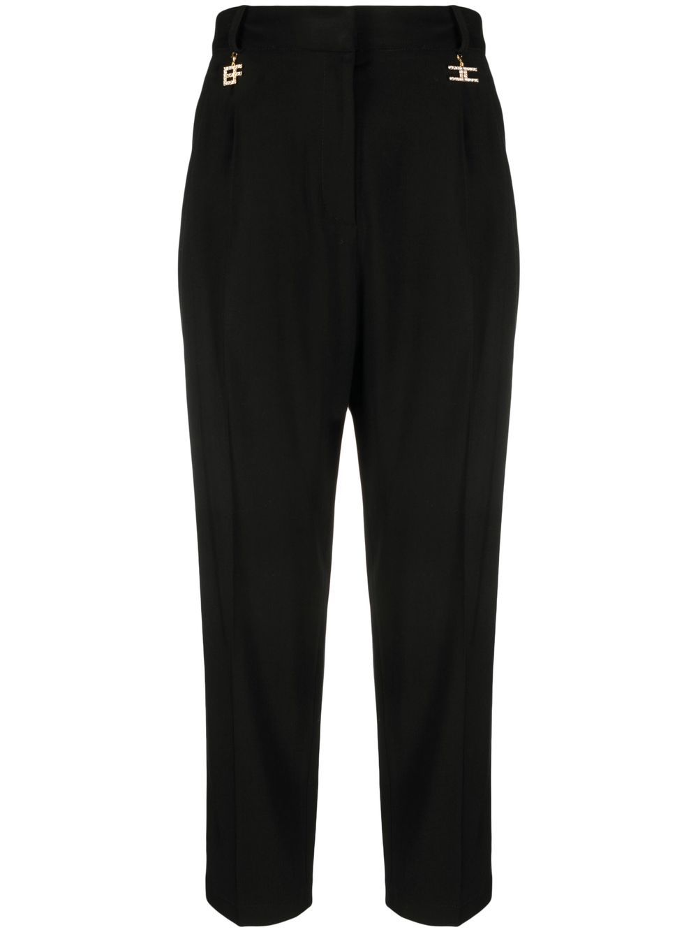 Elisabetta Franchi crystal-embellished tapered trousers - Black von Elisabetta Franchi