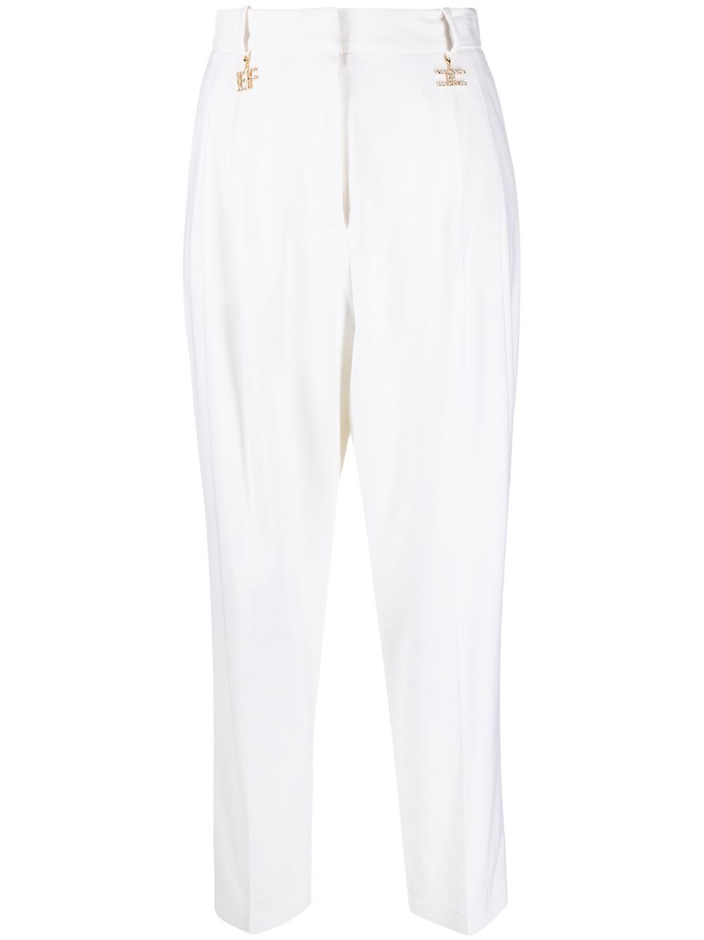 Elisabetta Franchi crystal-embellished tapered trousers - Neutrals von Elisabetta Franchi