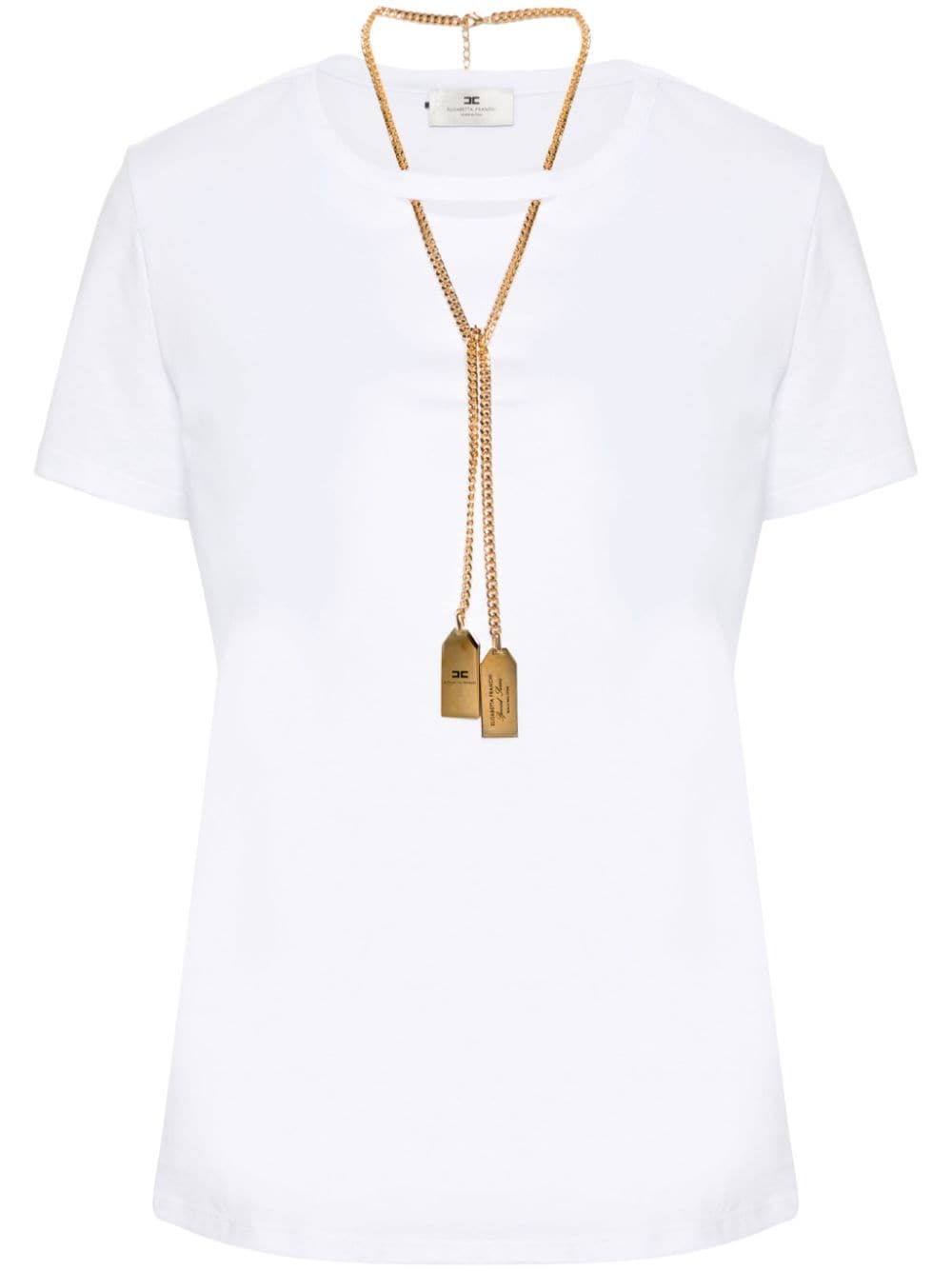 Elisabetta Franchi cut-out cotton T-shirt - White von Elisabetta Franchi