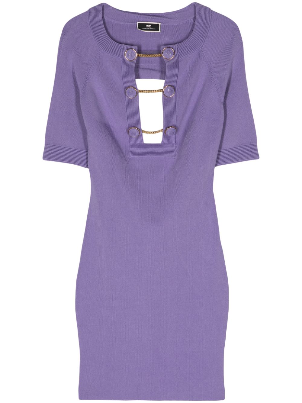 Elisabetta Franchi decorative-buttons minidress - Purple von Elisabetta Franchi