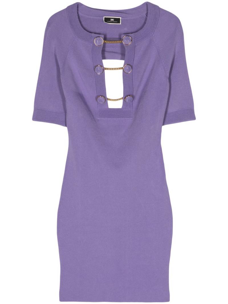 Elisabetta Franchi decorative-buttons minidress - Purple von Elisabetta Franchi