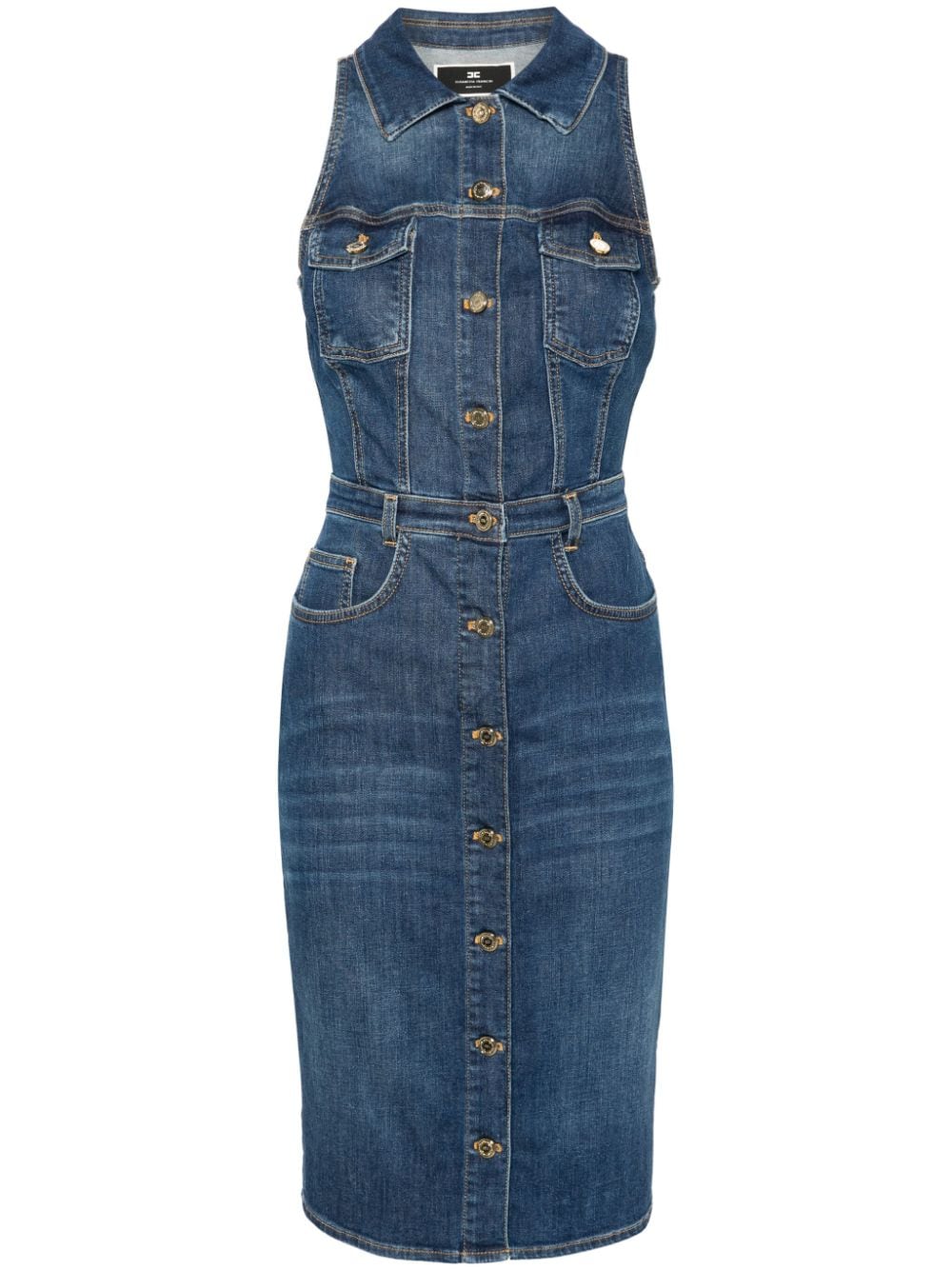 Elisabetta Franchi denim midi dress - Blue von Elisabetta Franchi