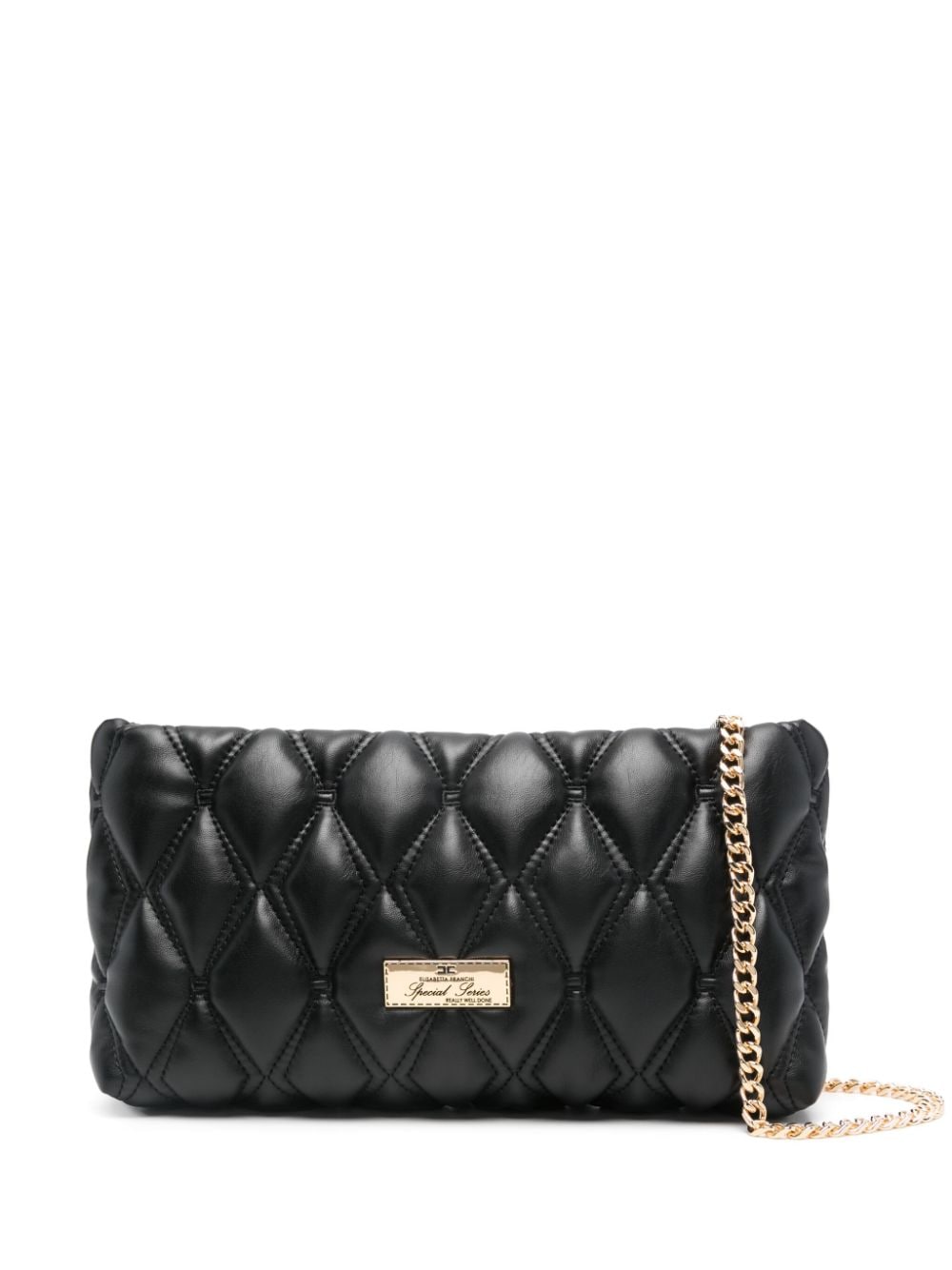 Elisabetta Franchi diamond-quilted shoulder bag - Black von Elisabetta Franchi