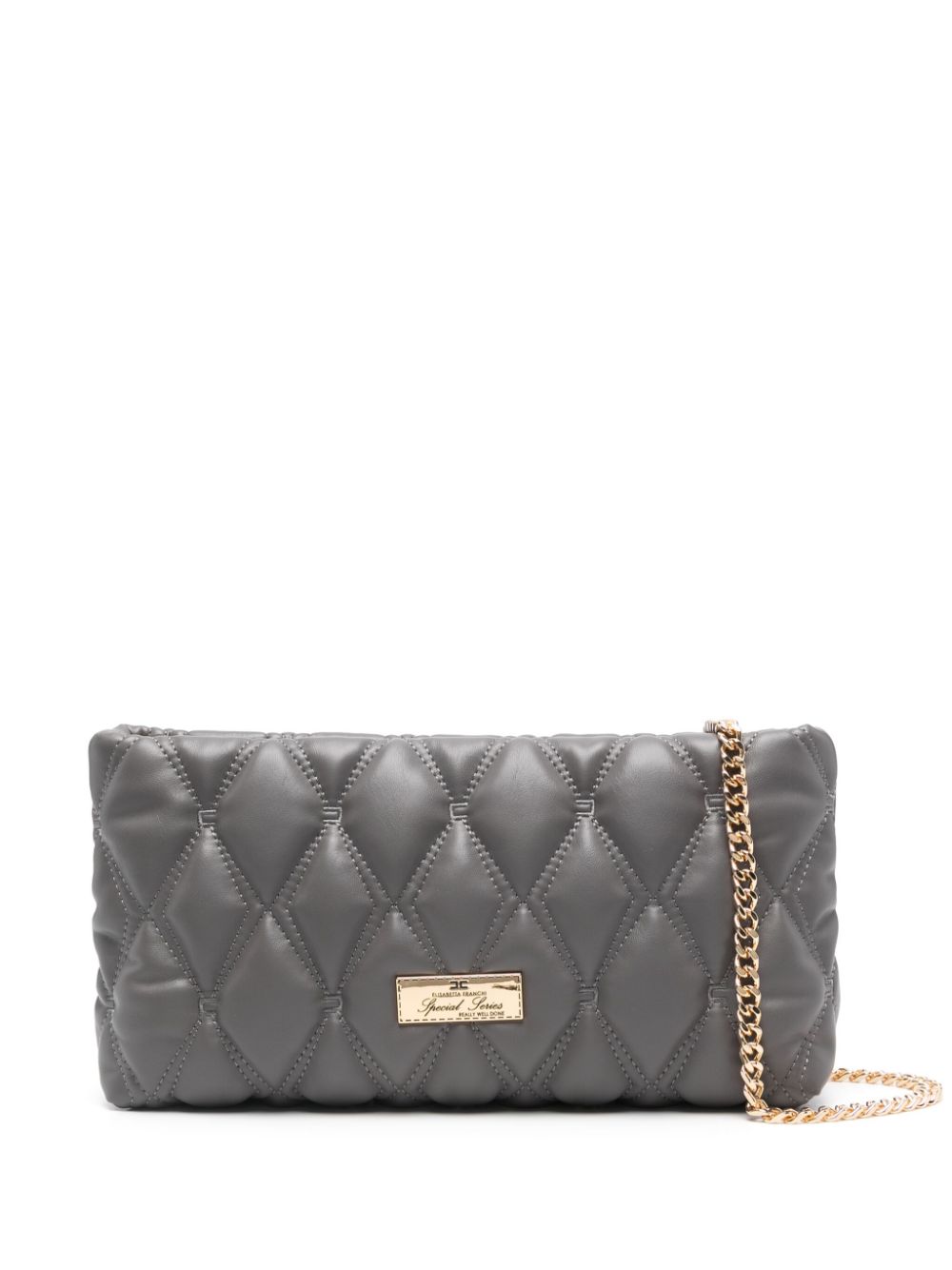 Elisabetta Franchi diamond-quilted shoulder bag - Grey von Elisabetta Franchi