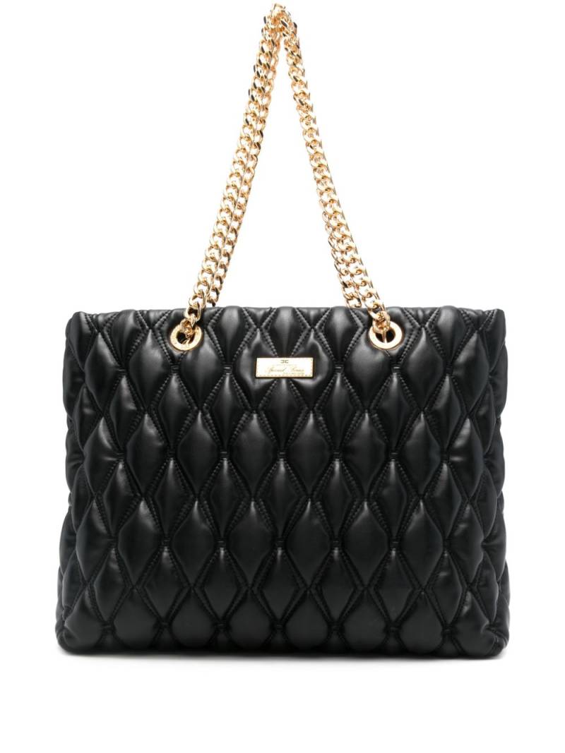 Elisabetta Franchi diamond-quilted shoulder bag - Black von Elisabetta Franchi