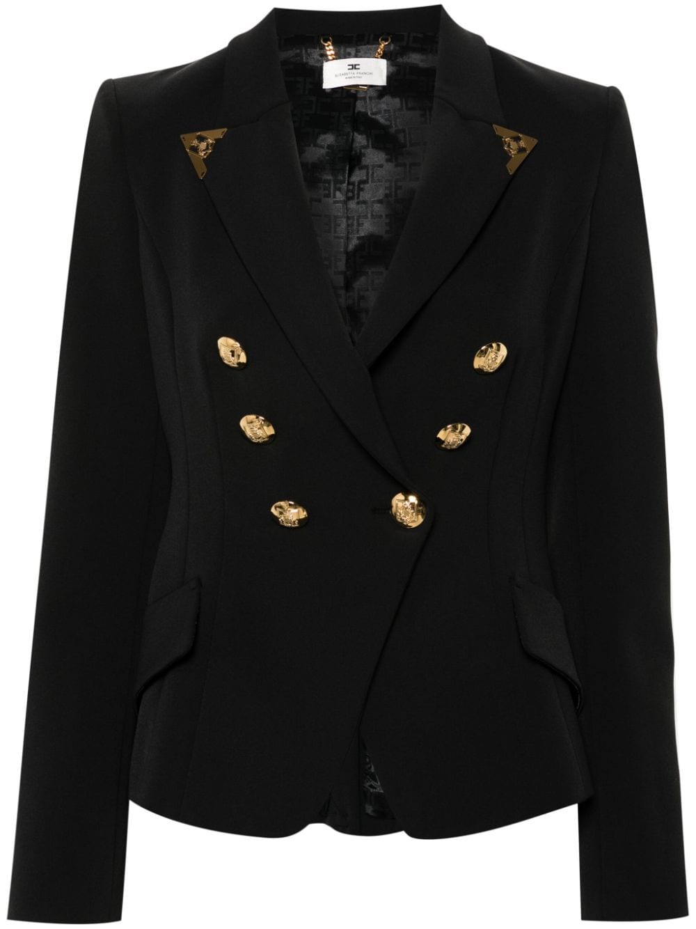 Elisabetta Franchi double-breasted crepe blazer - Black von Elisabetta Franchi