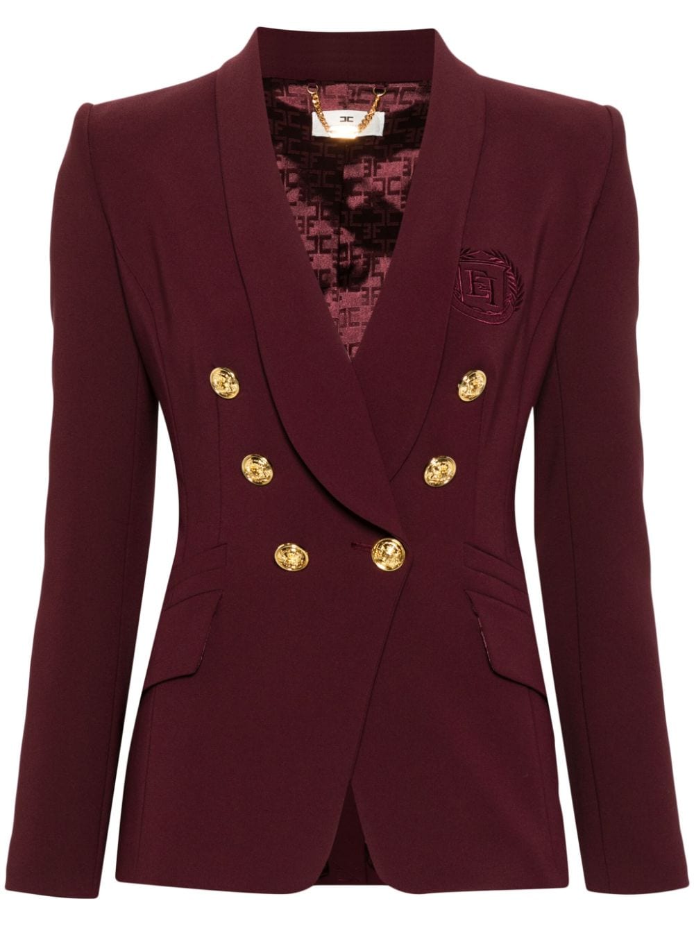 Elisabetta Franchi double-breasted crepe blazer - Red von Elisabetta Franchi