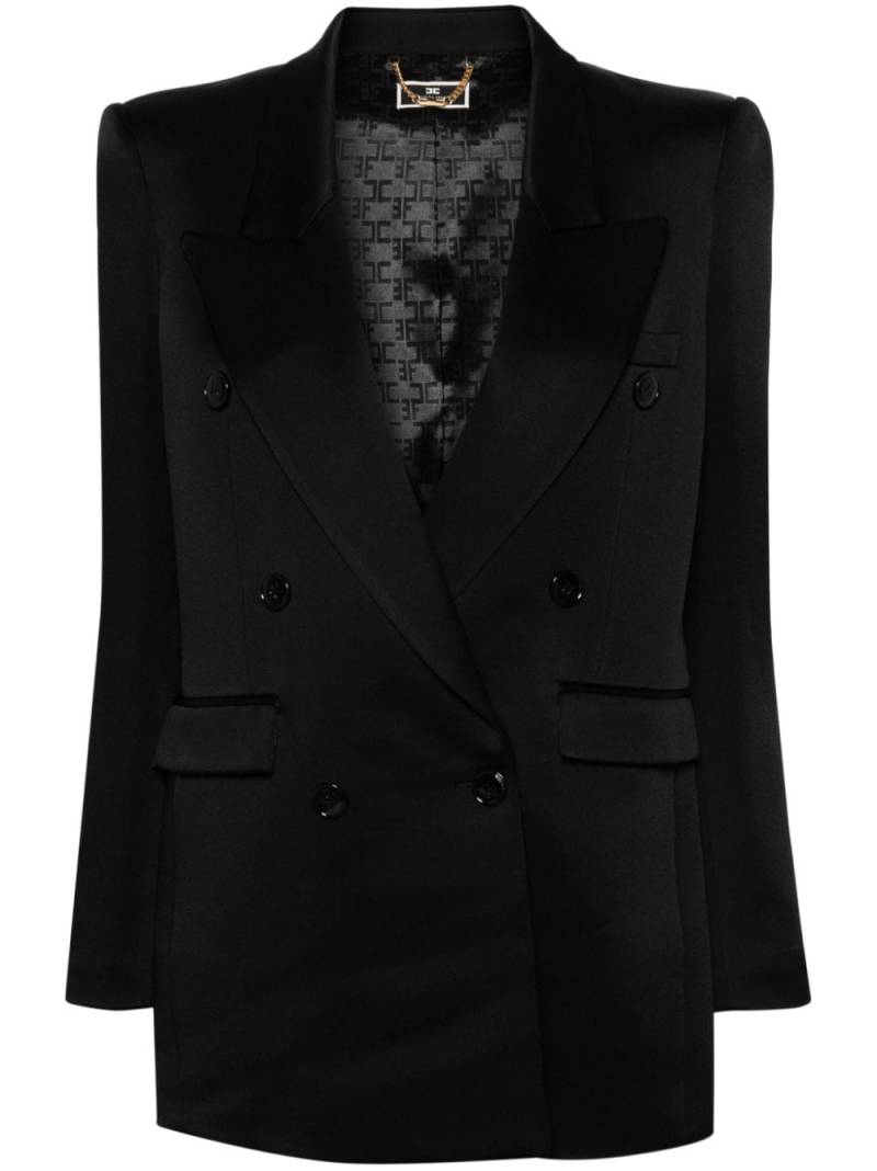 Elisabetta Franchi double-breasted satin blazer - Black von Elisabetta Franchi