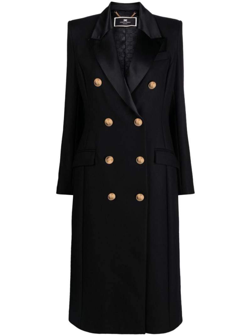 Elisabetta Franchi double-breasted tuxedo coat - Black von Elisabetta Franchi