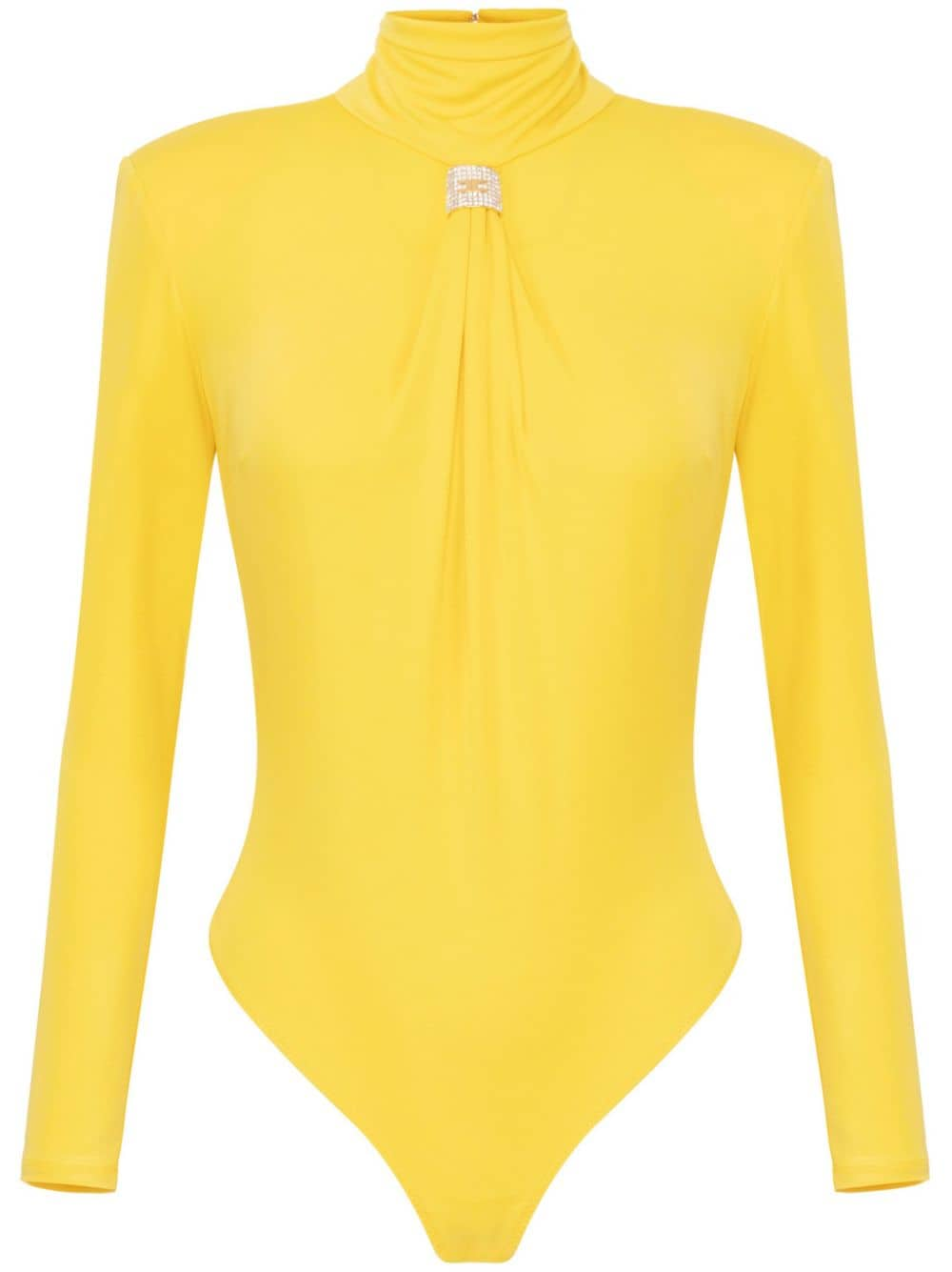 Elisabetta Franchi draped logo-plaque bodysuit - Yellow von Elisabetta Franchi