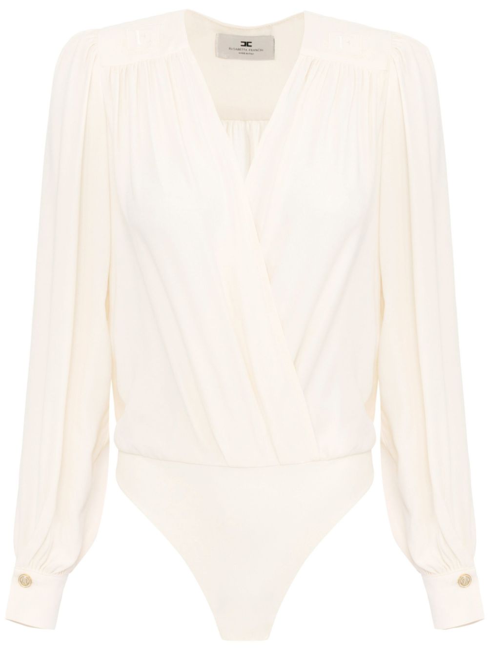 Elisabetta Franchi draped wrap bodysuit - Neutrals von Elisabetta Franchi