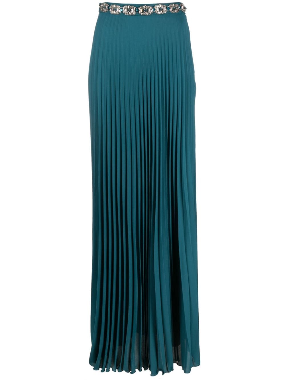 Elisabetta Franchi crystal-embellished pleated georgette skirt - Blue von Elisabetta Franchi