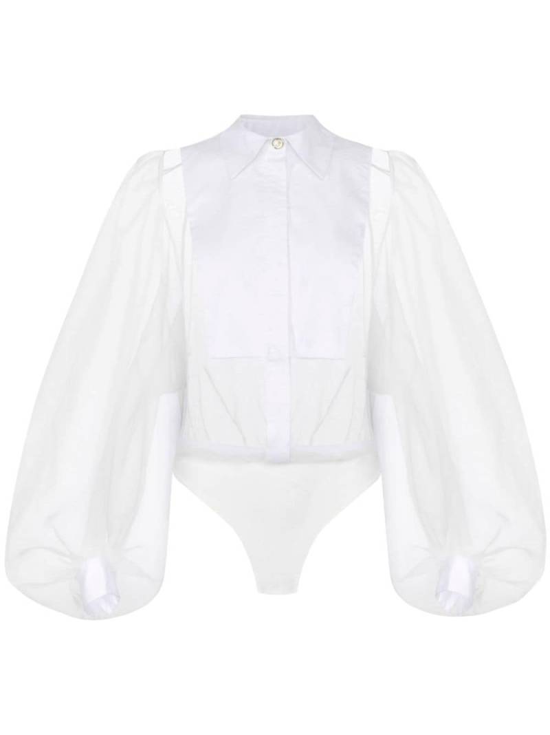 Elisabetta Franchi embroidered organza bodysuit - White von Elisabetta Franchi