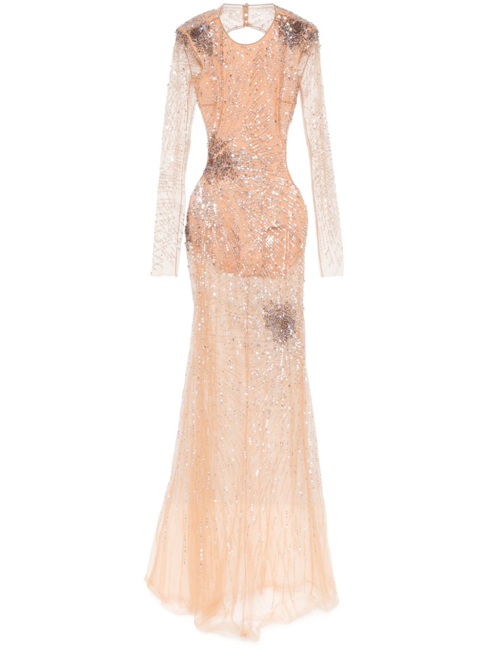 Elisabetta Franchi firework-pattern sequin-embroidered gown - Neutrals von Elisabetta Franchi