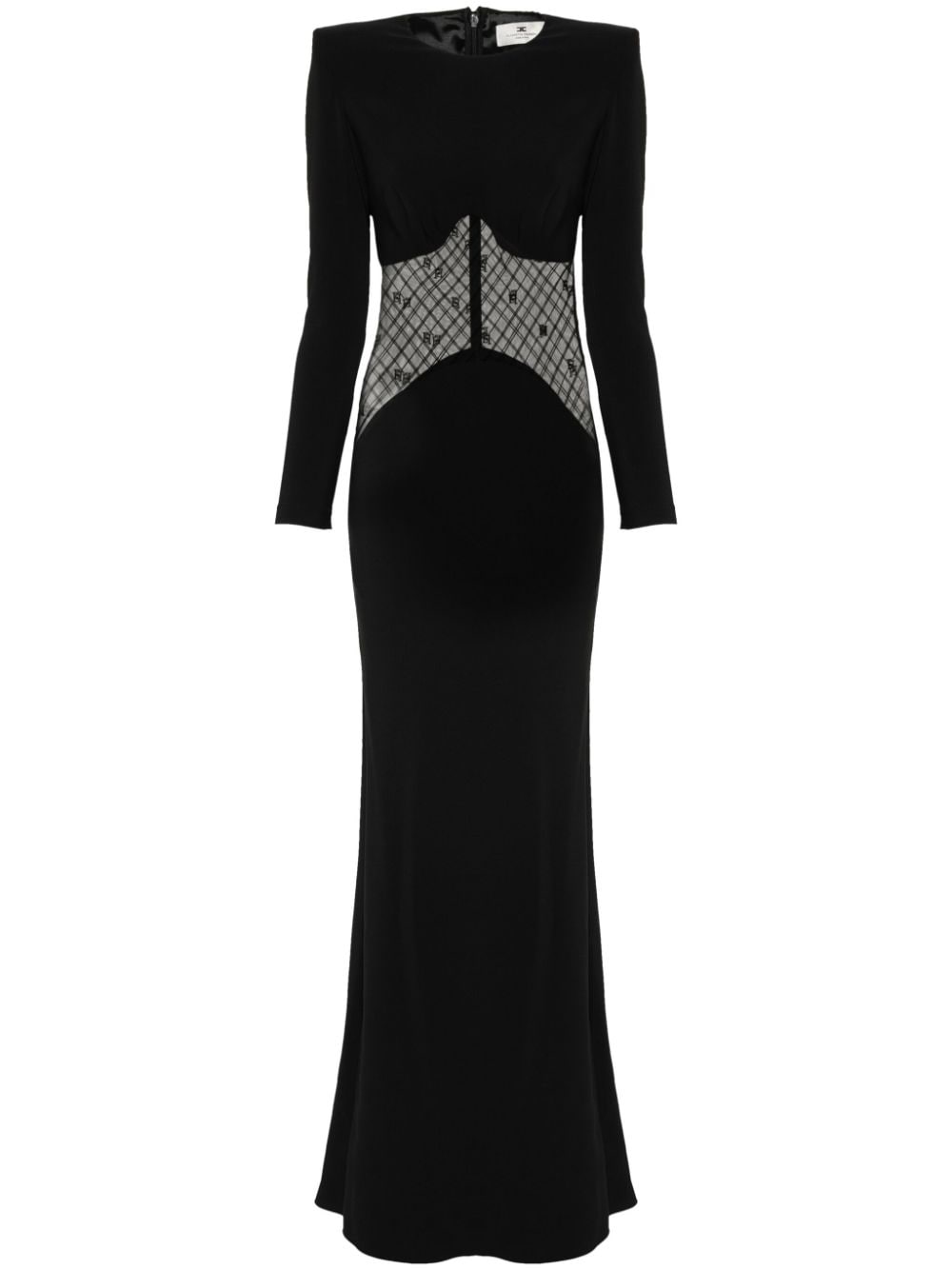 Elisabetta Franchi flocked-tulle maxi dress - Black von Elisabetta Franchi