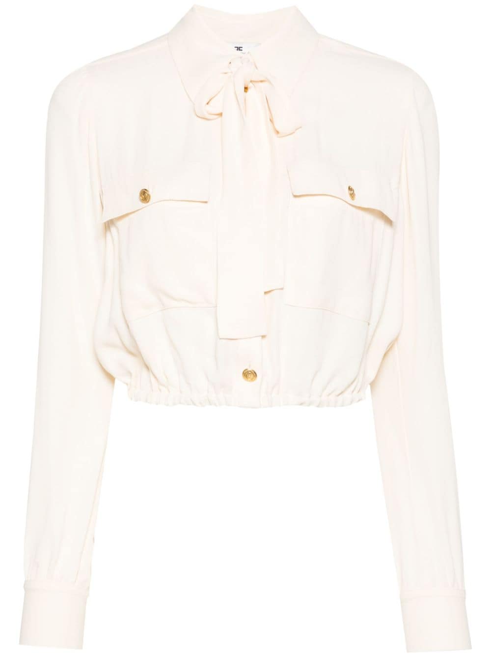 Elisabetta Franchi foulard scarf cropped shirt - Neutrals von Elisabetta Franchi