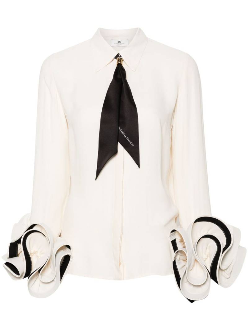 Elisabetta Franchi foulard-scarf ruffled shirt - Neutrals von Elisabetta Franchi