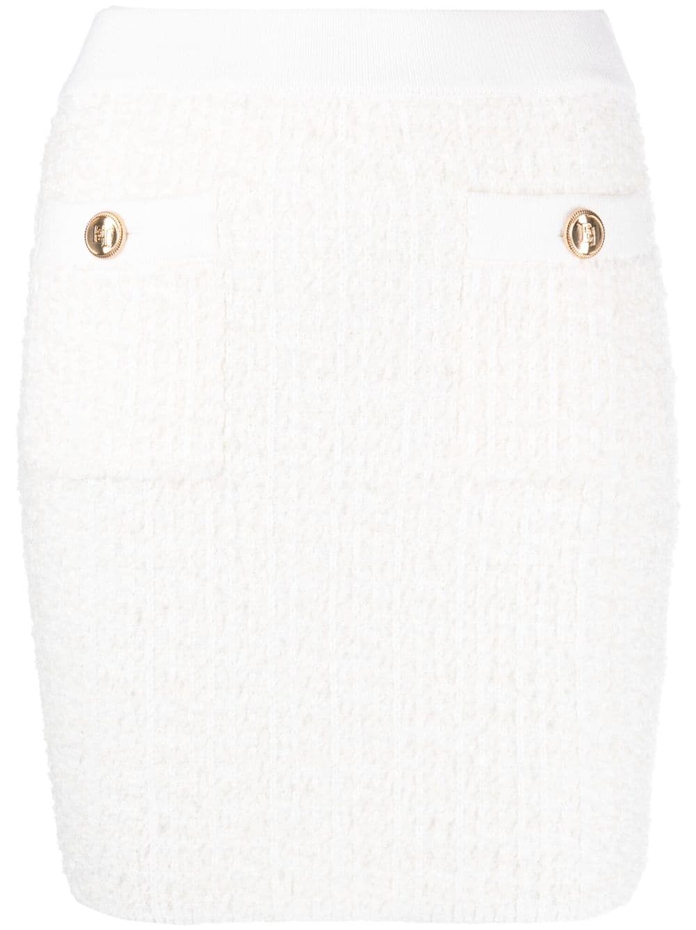 Elisabetta Franchi frayed high-waist skirt - Neutrals von Elisabetta Franchi