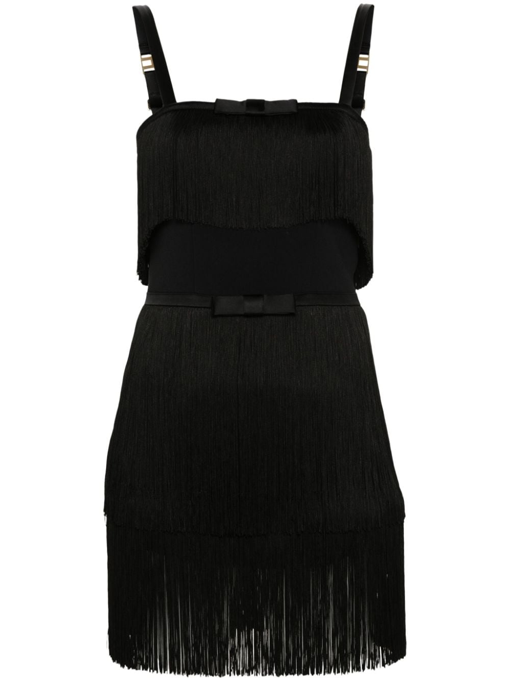 Elisabetta Franchi fringe-detail mini dress - Black von Elisabetta Franchi
