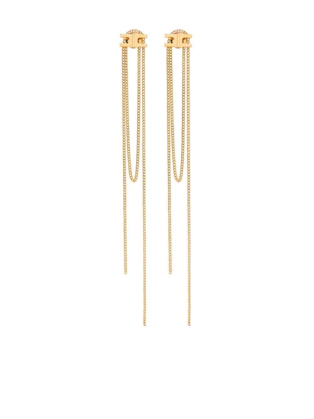 Elisabetta Franchi fringed-chain dangle earrings - Gold von Elisabetta Franchi