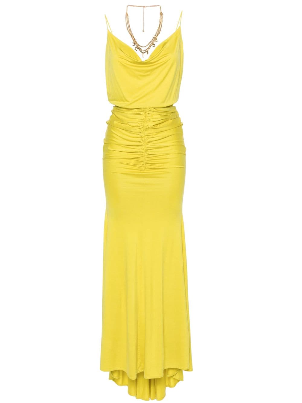 Elisabetta Franchi gathered sleeveless gown - Yellow von Elisabetta Franchi