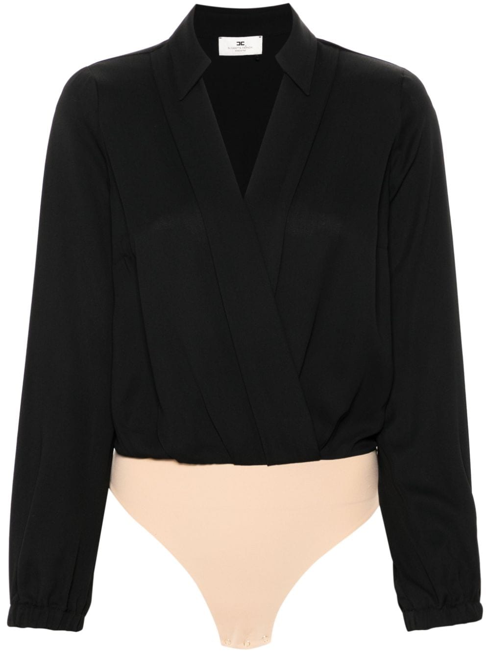 Elisabetta Franchi georgette crossover-neck bodysuit - Black von Elisabetta Franchi