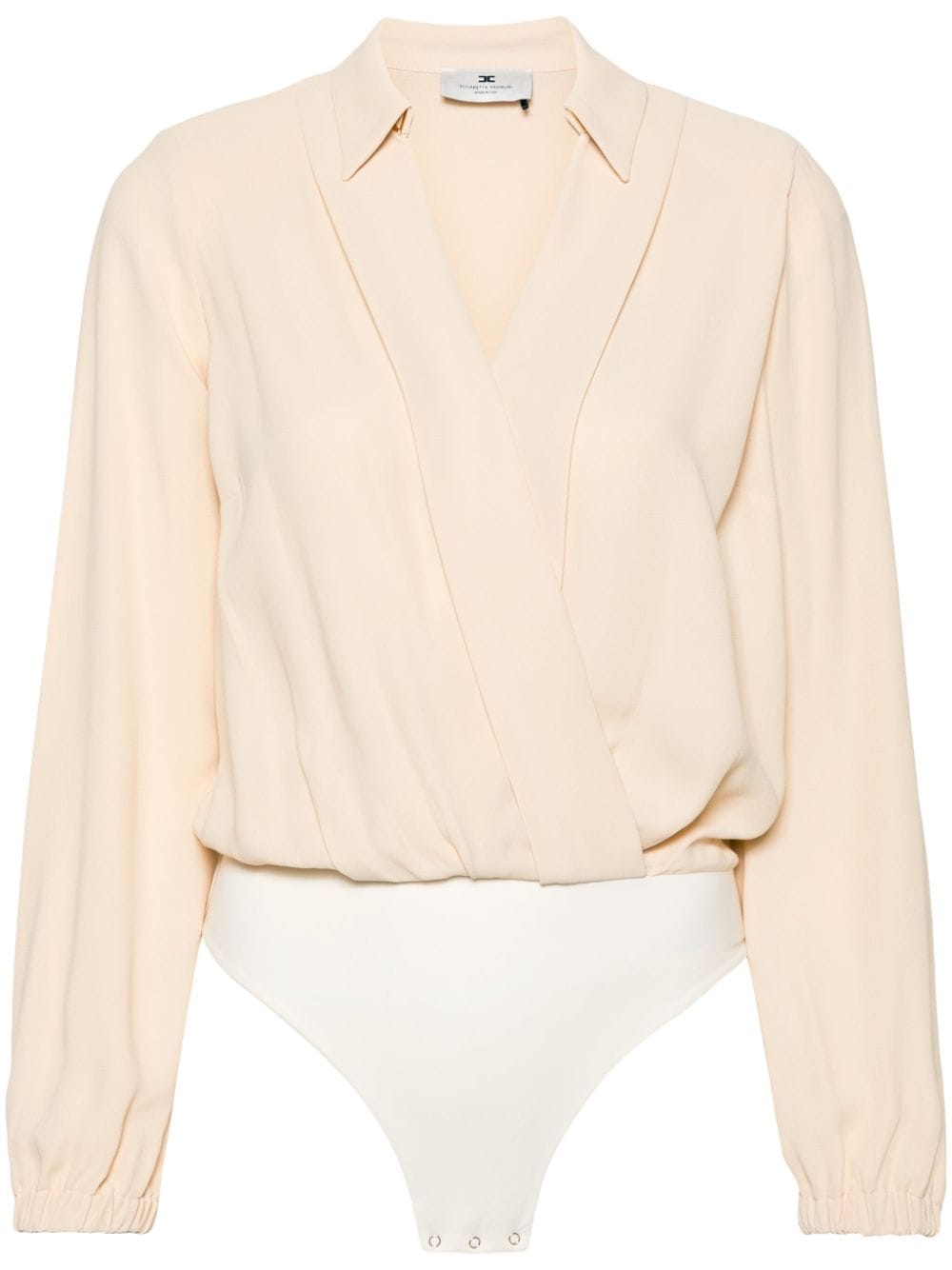 Elisabetta Franchi georgette crossover-neck bodysuit - Neutrals von Elisabetta Franchi