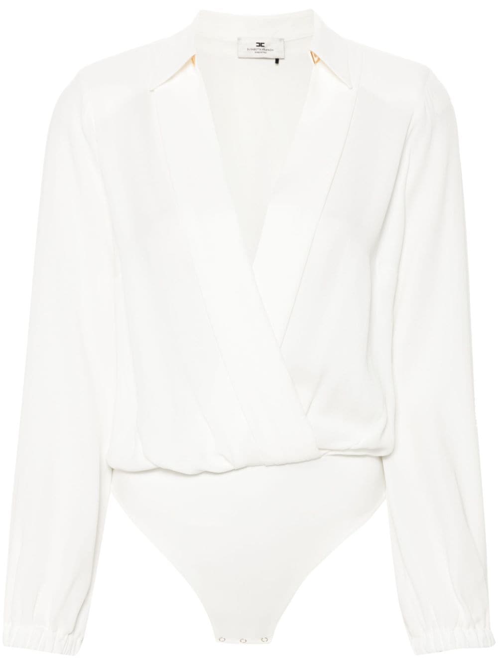 Elisabetta Franchi georgette crossover-neck bodysuit - White von Elisabetta Franchi