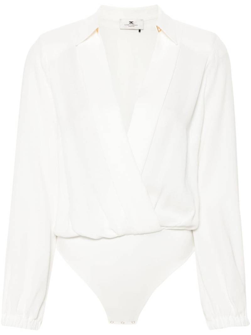 Elisabetta Franchi georgette crossover-neck bodysuit - White von Elisabetta Franchi