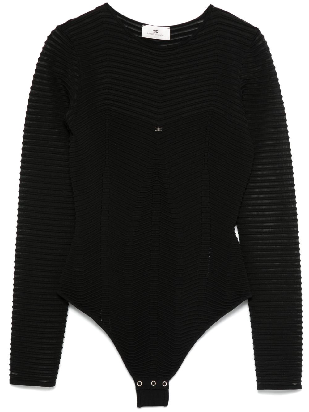 Elisabetta Franchi herringbone-pattern bodysuit - Black von Elisabetta Franchi